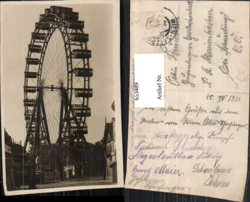 653489,Wien Vienna Leopoldstadt Prater Riesenrad Bahnpost Wien Salzburg