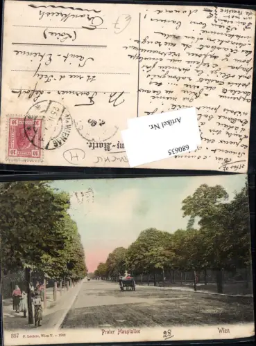 680635 Wien Leopoldstadt Prater Hauptallee Kutsche 1905