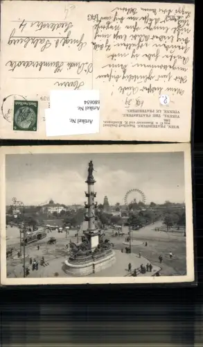 680654 Wien Leopoldstadt Praterstern Tegetthoff-Denkmal Straßenbahn