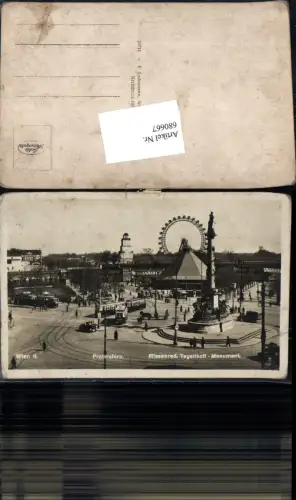 680667 Wien Leopoldstadt Praterstern Tegetthoff-Denkmal Straßenbahn