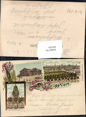 692350 tolle Lithographie Wien Leopoldstadt Nordbahnhof Bahnhof Hofburg pub Rosenblatt