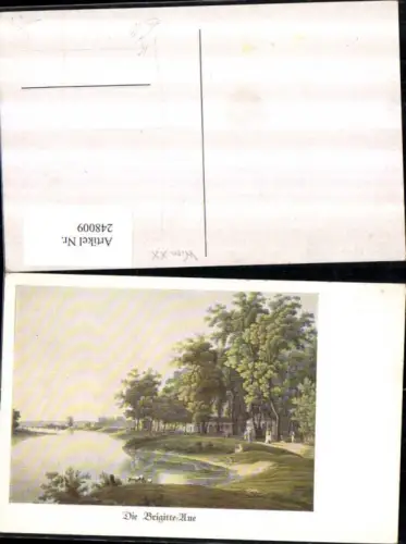 248009,Künstler AK Wien Brigittenau Brigitte-Aue Partie