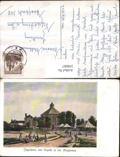 248007,Künstler AK Wien Brigittenau Jägerhaus u. Kapelle
