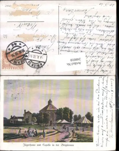 248010,Künstler AK Wien Brigittenau Jägerhaus u. Kapelle