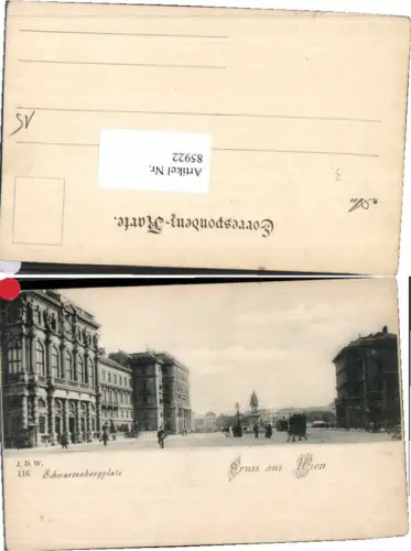 85922,Gruss aus Wien 3 Schwarzenbergplatz 1900