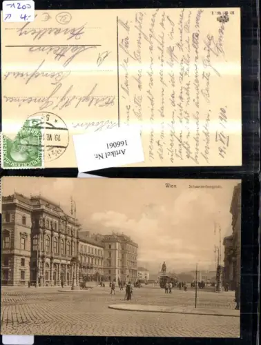 166061,Wien 3 Landstrasse Schwarzenbergplatz m. Strassenbahn Personen 1910