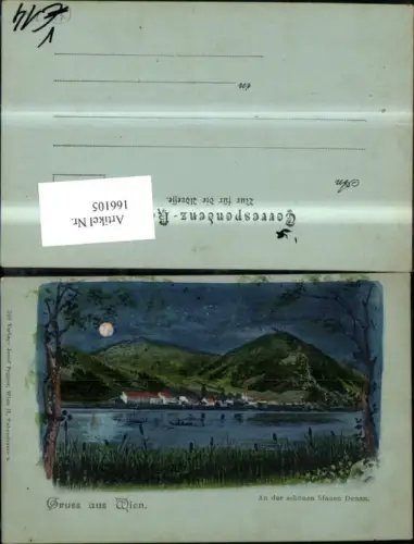 166105,Wien 3 Landstrasse An d. Schönen blauen Donau m. Mondschein pub Josef Popper 346