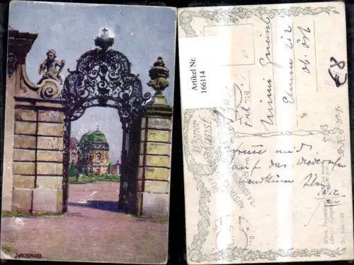 166114,Wien 3 Landstrasse Belvedere oberer Eingang sign Jul. Wachsmann