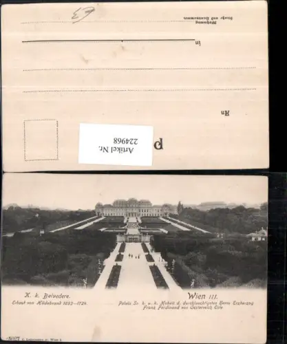 224968,Wien Landstraße K. k. Belvedere Schloss