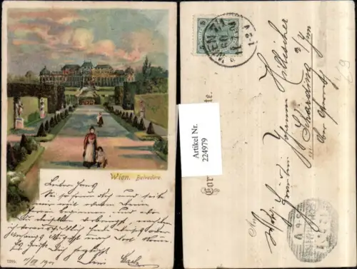 224979,Litho AK Wien Landstraße Belvedere