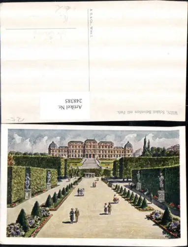 248385,Künstler AK A. Bienert Wien Landstraße Schloss Belvedere m. Park