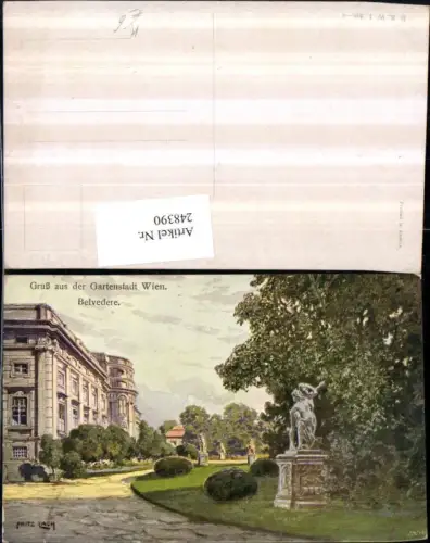 248390,Künstler AK Fritz Lach Wien Landstraße Schloss Belvedere Partie pub Brüder Kohn B.K.W.I. 896/2