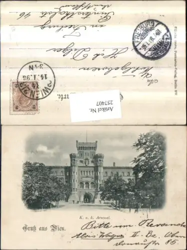 257407,Wien Landstraße K. u. K. Arsenal Gebäude 1898