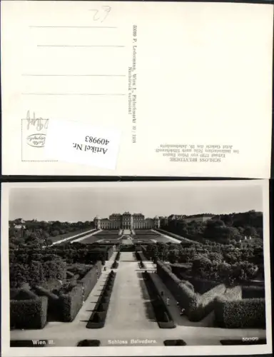 409983,Wien Landstraße Schloss Belvedere m. Garten