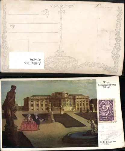 438636,Künstler AK H. B. Petschau Wien Landstraße Schwarzenberg Schloss pub B.K.W.I. 899/11