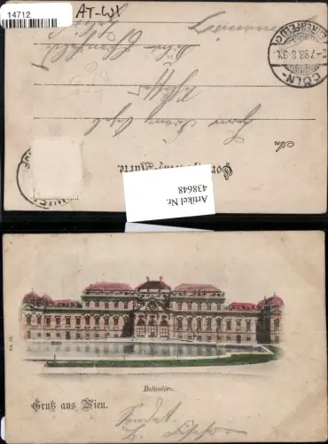 438648,Litho Gruß aus Wien Landstraße Schloss Belvedere