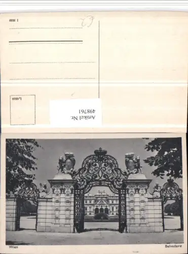 498761,Wien Landstraße Schloss Belvedere Gittertor