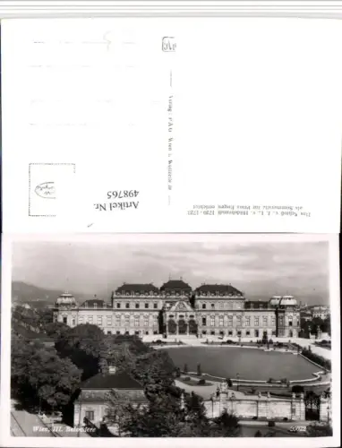 498765,Wien Landstraße Schloss Belvedere