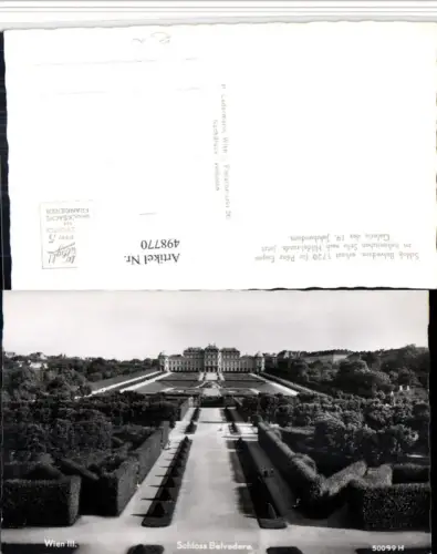 498770,Wien Landstraße Schloss Belvedere Garten