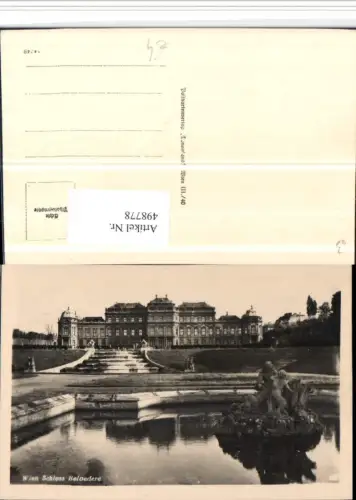 498778,Wien Landstraße Schloss Belvedere Brunnen