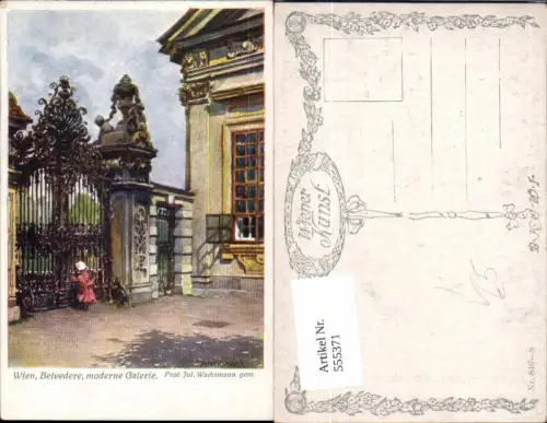555371,tolle Künstler AK Jul. Wachsmann Wien Landstraße Belvedere B.K.W.I. 846-8