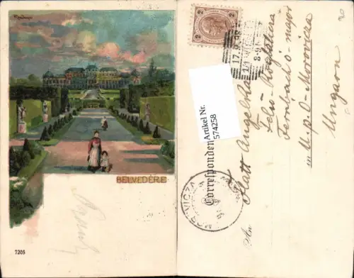 574258,Künstler Lithographie Rosenberger sign. Wien Belvedere Landstraße