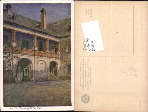 583364,Künstler AK Wien Landstraße Neubaugasse Hof pub Deutschnationalen Verein
