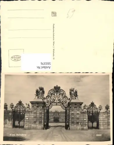 593376,Foto Ak Wien Landstraße Schloss Belvedere Eisentor Eingang Vienna
