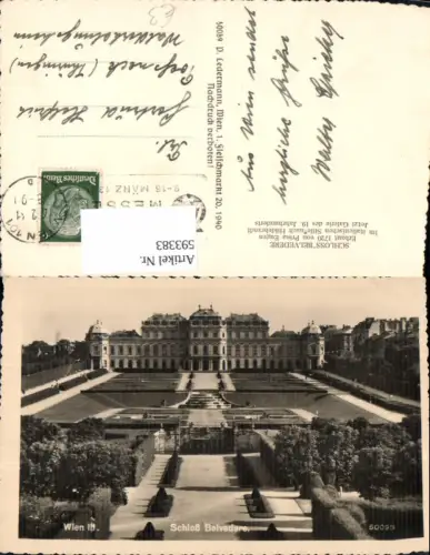 593383,Foto Ak Wien Landstraße Schloss Belvedere Vienna