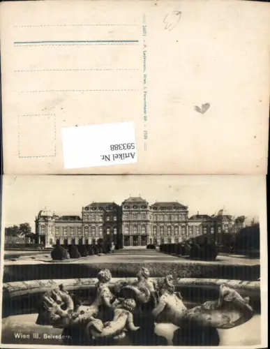 593388,Wien Landstraße Schloss Belvedere Brunnen Vienna
