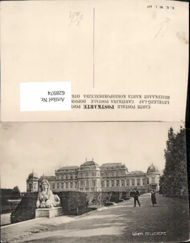 628974,Wien Vienna Landstraße Schloss Belvedere Park Statue pub B.K.W.I. 447