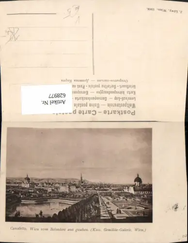 628977,Künstler Ak Canaletto Wien Vienna Landstraße vom Schloss Belvedere gesehen pub J. Löwy 10