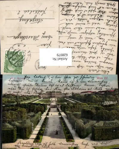 628979,Wien Vienna Landstraße Schloss Belvedere Ansicht m. Park
