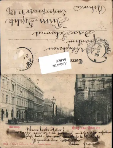 644630,Gruss aus Wien Landstraße Rennweg Straßenansicht 1898 pub Ledermann 1053