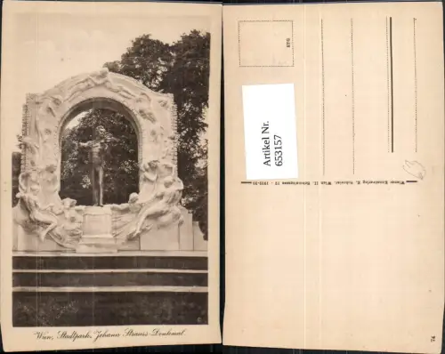 653157,Wien Vienna Landstraße Stadtpark Johann-Strauß-Denkmal