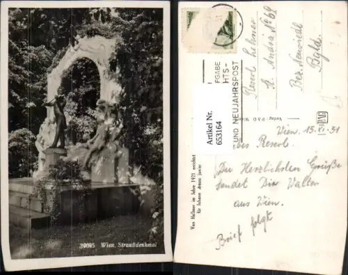 653164,Wien Vienna Landstraße Stadtpark Johann-Strauß-Denkmal