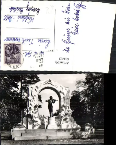 653263,Foto Ak Wien Vienna Landstraße Johann-Strauß-Denkmal Stadtpark