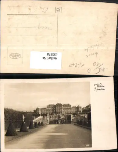653678,Foto Ak Wien Vienna Landstraße Schloss Belvedere