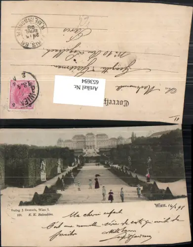 653694,Wien Vienna Landstraße Kk Schloss Belvedere pub J. Deutsch 160