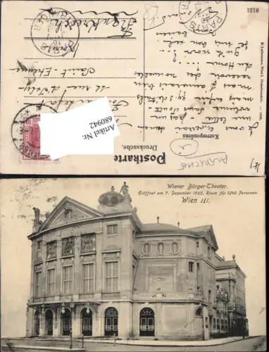 680942 Wien Landstraße Wiener Bürger-Theater 1907 pub Ledermann 8151