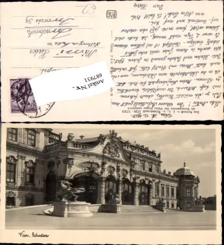 687931 Wien Landstraße Schloss Belvedere