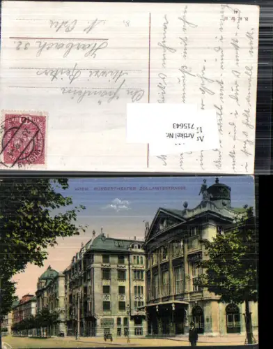 715643 Wien Landstraße Bürgertheater Theater Zollamtsstraße gel Harbach 1918 Zwettl