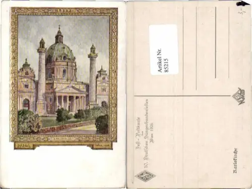 85215,Wien 4 Wieden Karlskirche G.F. Schüle Sängerbundfest