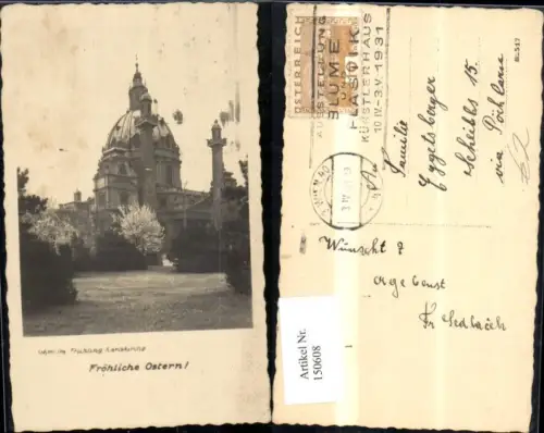 150608,Wien Wieden Karlskirche Ansicht Frühling Frohe Ostern 1931