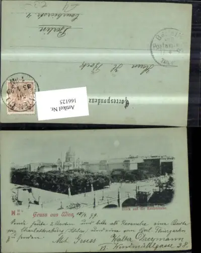 166125,Wien 4 Wieden Blick a. d. Karlskirche b. Mondschein 1899