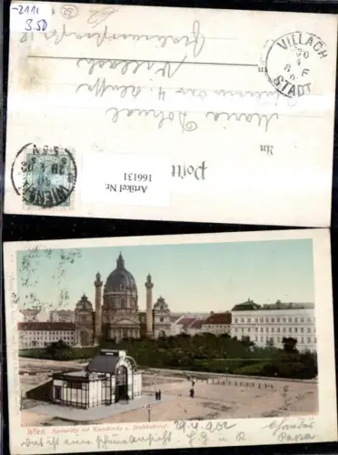 166131,Wien 4 Wieden Karlsplatz m. Karlskirche u. Stadtbahnhof Kirche