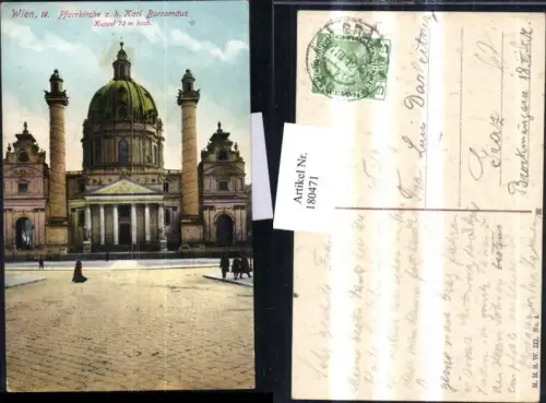 180471,Wien 4 Pfarrkirche z. h. Karl Borromäus Karlskirche