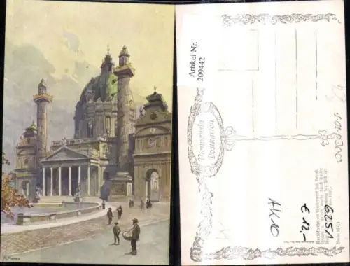 209442,Künstler Ak R. Preuss Wieden Karlskirche