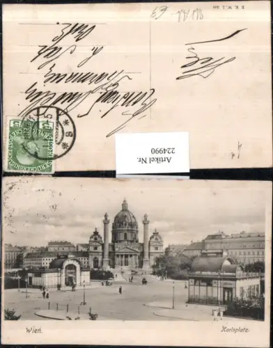 224990,Wien Wieden Karlsplatz m. Bahnhof u. Karlskirche
