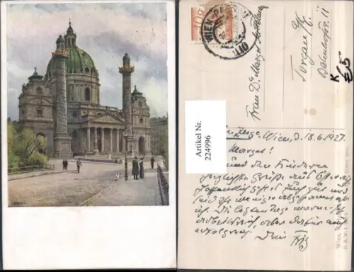 224996,Künstler AK Ernst Graner Wien Wieden Karlskirche Kirche